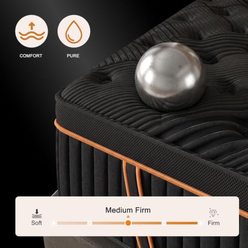 Image of Full Mattress 14 Inch - Hybrid Full Size Bed in a Box with Memory Foam & Pocket Springs, Medium Firm Cool Sleep Mattress with Zoned Support, Motion Isolation, CertiPUR-US Certified, Fiberglass-Free