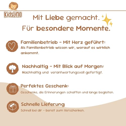 Mainely Personalisierbarer Holz-Stapelturm Rosa – fördert Feinmotorik & Koordination – für Kinder ab 12 Monaten – mit Name & Geburtsdaten - Label Label