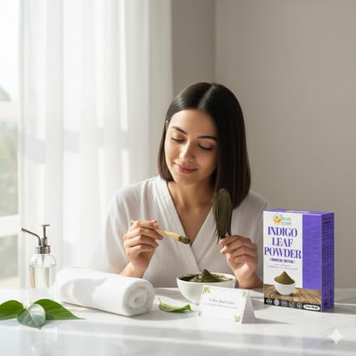 Herbs Botanica Indigo Powder For Hair - Indigofera Tinctoria (100% Natural Organically Henna Grown) 150 Grams / 5.3 Oz Natural Black Hair Dye, Natural Henna Herbs and Corps