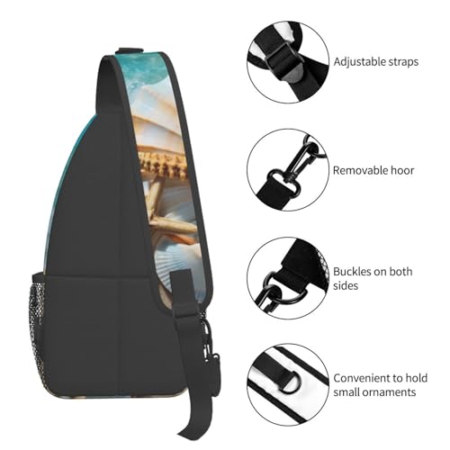 Bolso cruzado de pecho para hombre estilo sling negro miniatura 5