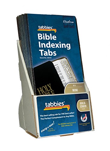Tabbies 20 Pack with Display Mini Gold-Edged Bible Indexing Tabs, Old & New Testament, 80 Tabs Including 64 Books & 16 Reference Tabs (58342)