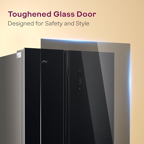Godrej 600L 3Star 5 Years Comprehensive Warranty Smart Convertible Zones | Toughened Glass Door | Frost Free Inverter (2025 Model, RS EONVELVET 600C RIT BK GL, Black Glass) view 2
