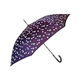 Largo Automático Goods4good Paraguas que Cambia de Color con la Lluvia Agua Estrellas largo automático Anti Viento color Morado diámetro 105cm.