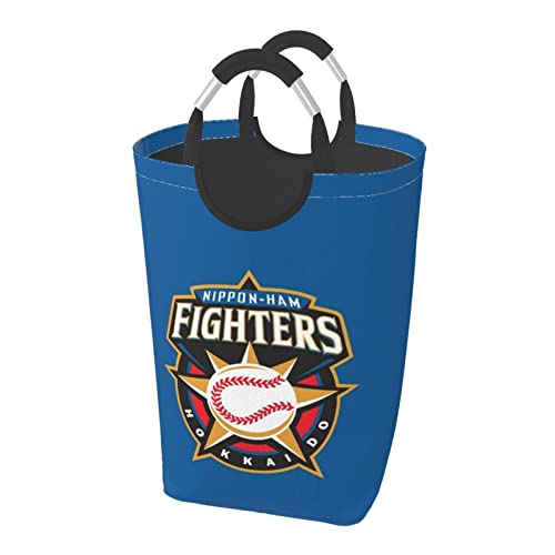 北海道日本ハムファイターズ大容量50Lランドリーバスケット ランドリーかご 洗濯ボックス 収納ボックス 収納バッグ 袋 おしゃれなインテリア雑貨 折りたたみ 雑貨収納 持ち手付き