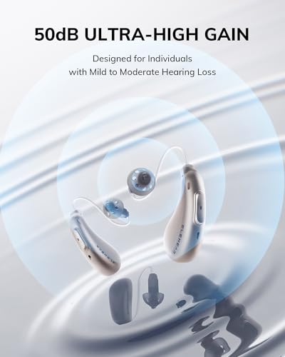 ELEHEAR-Beyond Hearing Aids, Rechargeable Bluetooth OTC Hearing Aids for Seniors with AI Noise Cancellation, Superior Sound Quality Smart, Bluetooth Enabled & App Control, Champagne Gold