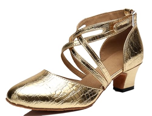Chaussure de Danse Modern Jazz Femme finition Gold et talon 5cm pour une élégance pure