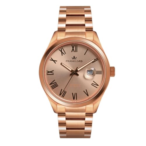 Image of Franklord Regal Sapphire Roman Green Two-Tone Maha Vastu Watch | Luxury Automatic Watch for Men | Sapphire Crystal | Roman Dial | Dual-Tone Stainless Steel | Premium Wrist Watch