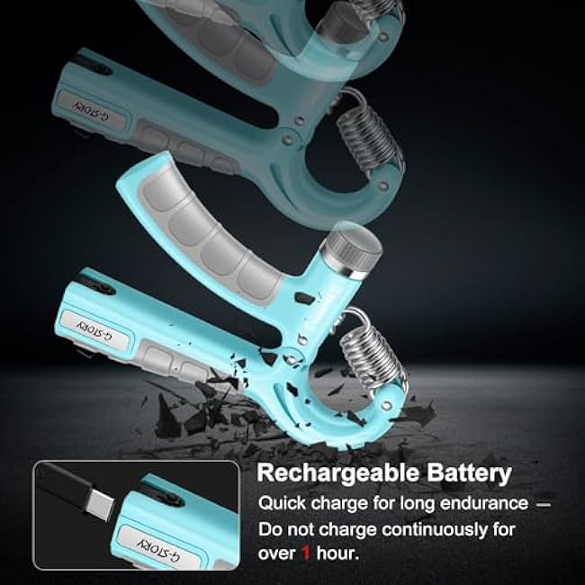 G-STORY Hand Grip Strengthener For game APP only for IOS 2 Pack Adjustable Resistance 10-130 lbs Forearm Exerciser£¬Grip Strength Trainer(2xBlue)