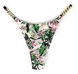 Victoria's Secret Bombshell Shine Thong Panty, Light Pink Floral Chain Shine, Small
