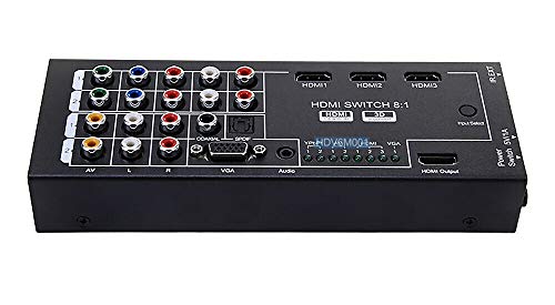 Multi-Input HDMI VGA Component YPbPr Composite RCA A/V to 1080p HDMI Converter Switcher
