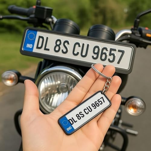 Image of Custom Car Photo Resin Keychain with Number | Personalized Vehicle Image Keyring | Stylish Gift for Car Owners