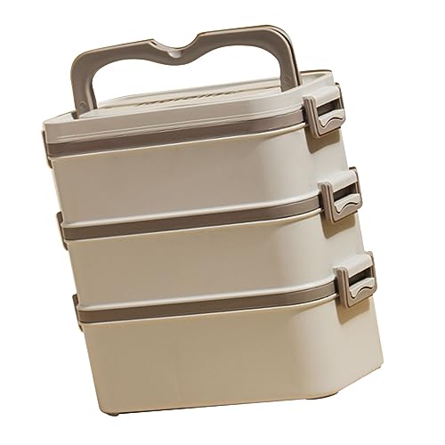 Lonchera de acero inoxidable 304 Wakects apilable con tres compartimentos 3
