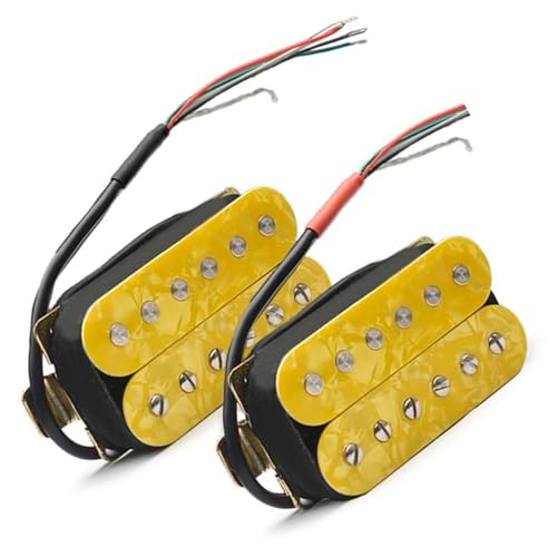Przetworniki Do Gitary Elektrycznej 6-strunowa gitara elektryczna Humbucker żółty przetwornik regulowany śrubowy cewka gitarowa rozdzielająca przetwornik