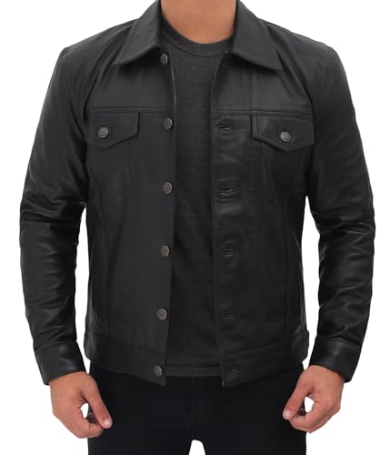 Image of fjackets Mens Leather Jacket - Real Leather Jackets For Men - Leather Jacket Men