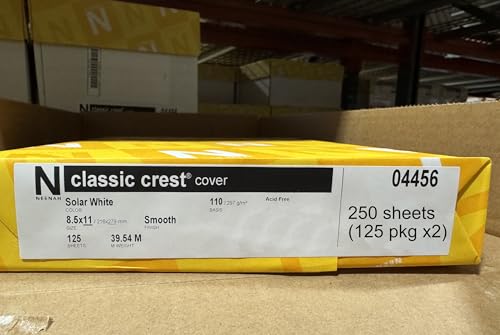 2 X Classic Crest Cover Solar White 8-1/2x11 110lb 250/pkg