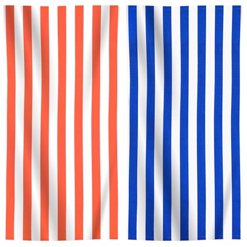 2 Packs Extra Large Bath Towels Striped Beach Towel Bathroom Sheets Soft Fluffy Cruise Essentials 2025 Swim Accessories Pool Stuff Must Have Spa Gadgets Poolside Items Vacation Hawaii Necessities