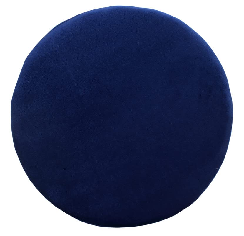 Image of Ottoman Stool for Living Room, Velvet Foot Rest Puffy for Sofa, Foot Stool for Sitting, Modern Puffy for Bedroom, Metal Legs Ottoman for Home Decor, 17 inch Height (Stool-Royal Blue)