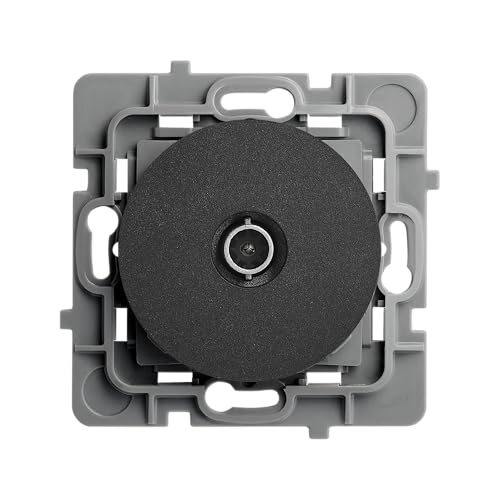 DEBFLEX - Casual Evo - Enchufe de Pared TV - Conexión TV o Decodificador TDT - ABS - Instalación Empotrable - Fijación Grapa/Tornillo - Negro - 74 x 74 x 36 mm
