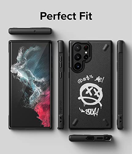 Image of Ringke Onyx Compatible with Samsung Galaxy S22 Ultra 5G Case Cover Rugged Flexible Durable Anti-Slip TPU Protection Shockproof Samsung Galaxy S22 Ultra 5G Back Cover - Black Graffiti