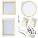 Cayway 9 Pacchetto Set Fai da Te in Carta con Fiori secchi, 3 Stile Stampo per Carta in Legno Cornice in Legno per La Fbbricazione della Carta, Fiori Secchi per Fai da Te Fiori Secchi con La Carta