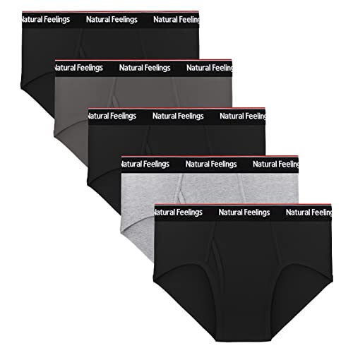 Natural Feelings Mens Underwear Briefs Mens Cotton Briefs for Men Pack with Fly S-XXL