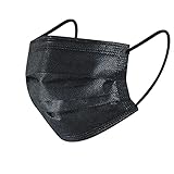 50Pcs Disposable Face Masks, 3 Ply Disposable Masks, Black Face Mask
