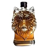 Whiskey-Flasche, 350 ml, künstlerisch, elegant, Wolfskopf-Form, Whiskey-Dekanter, lustig,...