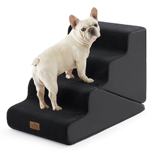 Image of COZY KISS Dog Stairs for Small Dogs, 4-Step 2-in-1 Dog Steps,19.7 inch H