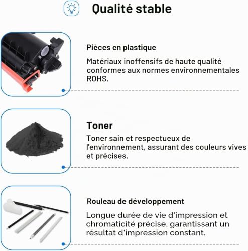 Toner TN2420 compatible Brother noir haute capacité pour impressions nettes pack de 2
