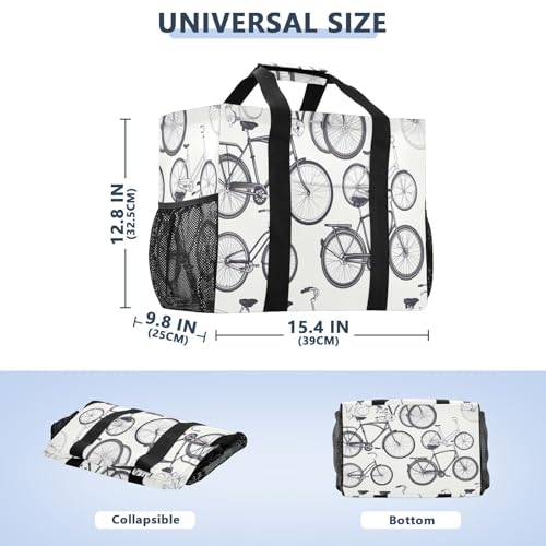 YETTASBIN Bicycle Bike Large Foldable Travel Tote Bag, Lightweight Waterproof Swim Pool Bag with Handles & Pocket for Beach Outdoor, Reusable Grocery Bag for Kitchen, Shopping3