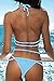 QINSEN Woman's Summer Sexy 2 Pieces Bikini Criss Cross Beachwear Set Blue S