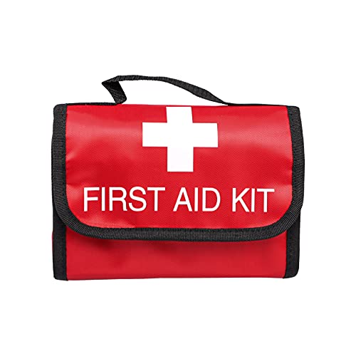 Image of First Aid Kit Reflective Cross Empty Travel Rescue Pouch Medicine Bag Emergency kit Suitable for Car Home Office Kitchen Sport Outdoors (Dark red)