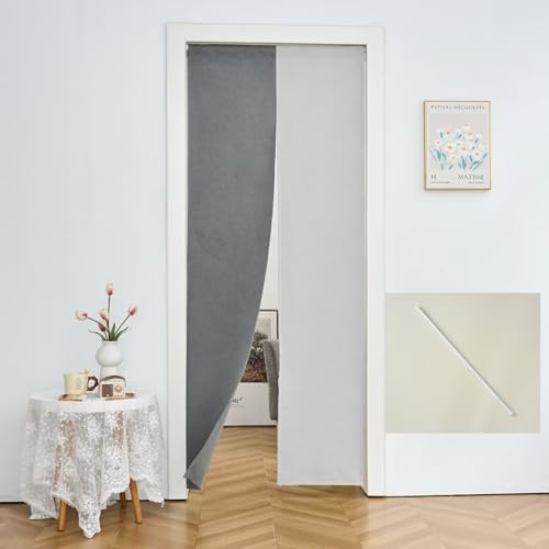 シイエムエム のれん おしゃれ 暖簾 遮光率99.99% 幅90cm 丈120cm 1級遮光 断熱 目隠し 防寒 省エネ 防音 間仕切り UVカット プライバシー保護 和風 北欧 お洒落 厚手 無地 玄関 ドアカーテン キッチン リビング 飲食店 出入り口