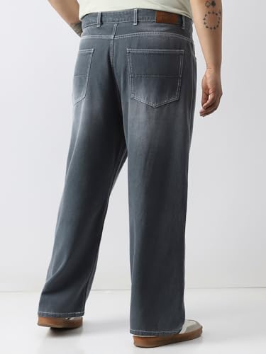 Image of Urbano Plus Men's Loose Baggy Fit Washed Jeans Non-Stretchable