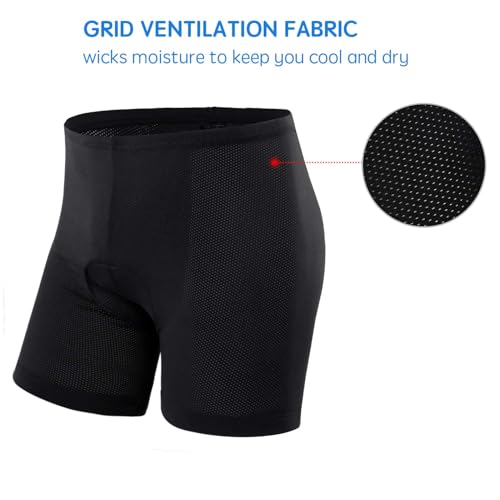 Image of Ohuhu Cycling Shorts for Men Padded Bike Shorts 3D Padding Mens Cycling Biking Underwear Black