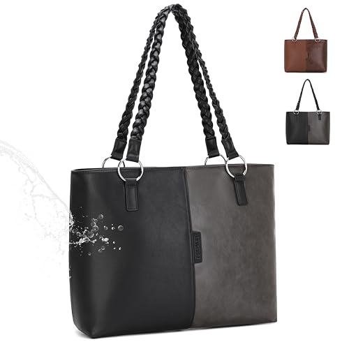 BESMART Waterproof Handbag Leather Tote Bag for Women/Ladies, Large Shoulder Bag Business Work Briefcase Bags