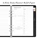 6-Hole Punched To Do List Insert - Undated Daily Planner Refill for A5 Binder,100 Sheets/200 Pages Planner and Lined Refill, 100 gsm White Paper, 5.8'' x 8.3''