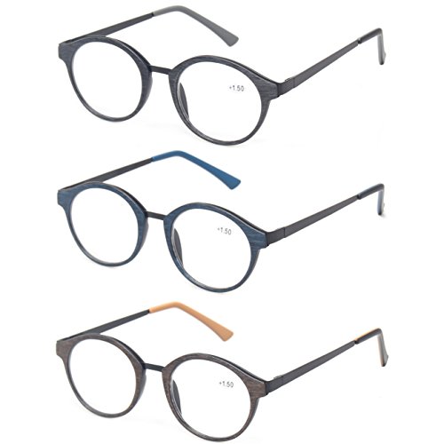 Kerecsen 3 Pack Vintge Metal Round Reading Glasses Classic Men and Women Spring Hinge Readers (3 Pack Mix Color, 2.0) Kerecsen 3 Pack Vintge Metal Round Reading Glasses Classic Men and Women Spring Hinge Readers (3 Pack Mix Color, 2.0)