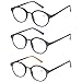 Kerecsen 3 Pack Vintge Metal Round Reading Glasses Classic Men and Women Spring Hinge Readers (3 Pack Mix Color, 2.0)