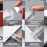 2 Pcs Portable Binder Clip Stapler, Reusable Push Clip Stapler Includes 100 Reusable Clips, Compact Handheld Stapling Tool for Desktop Document Office School Home