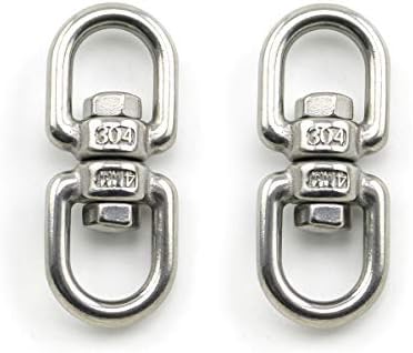 2PCS M4 Double Ended Swivel Eye Hook 304 Stainless Steel Eye to Eye Swivel Shackle Ring Connector image 5