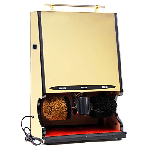 PVGYUJFD Máquinas limpiabotas. Kit de Cepillo Limpieza for Pulido automático Zapatos, pulidor múltiple Adecuado for el Centro Ventas del vestíbulo Entrada Hotel(Gold)