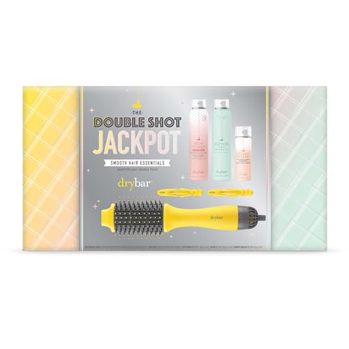 Image of Drybar Double Shot Jackpot Styling Set | Exclusive & Gift-Ready | Smooth, Voluminous Blow-dries with Shine & Flexible Hold | Includes Double Shot, Heat Protectant, Dry Shampoo, Hairspray & Hair Clips