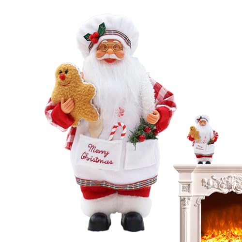 Décorations de Père Noël - Figurines de Père Noël - Père Noël assis debout - Jouet en tissu de cuisine - Figurines de collection de festival - Figurine de Père Noël traditionnelle pour les fêtes, les
