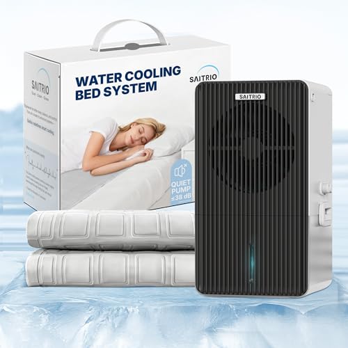 SAITRIO Cooling Mattress Pad Active Hydro-Powered Bed Cooling System for Night Sweats Menopause & Hot Sleepers - Ultra-Thin Mattress Topper Quiet & Clean Single/Twin Size (2863 Pad)