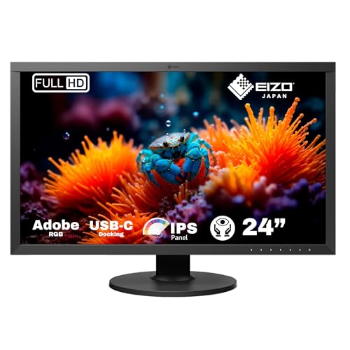 EIZO ColorEdge CG2420 61,1 cm (24,1 Zoll) Grafik Monitor (DVI-D, HDMI, USB 3.1 Hub, DisplayPort, 10 ms Reaktionszeit, Auflösung 1920 x 1200, Wide Gamut) schwarz