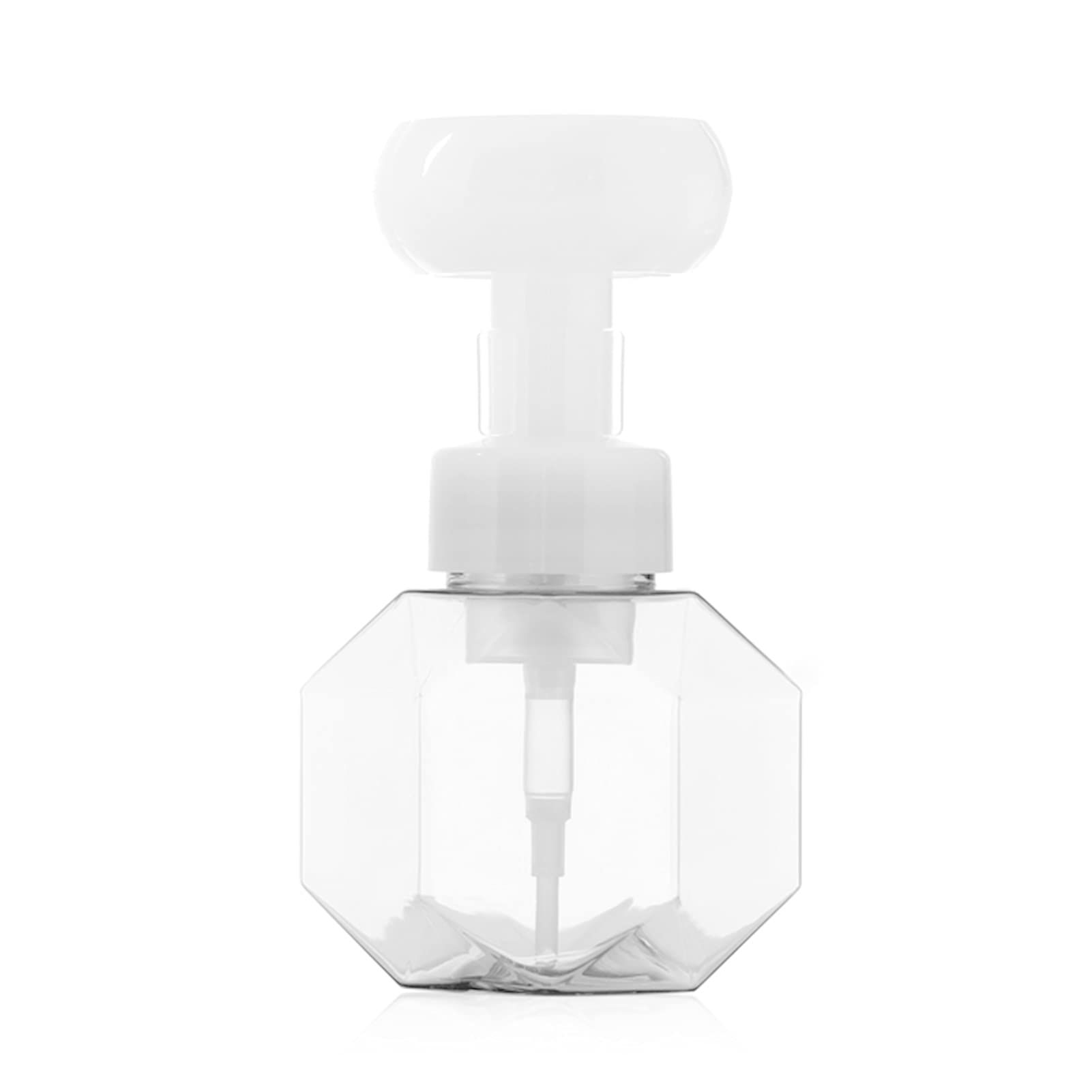 Geqian Transparent Shower Gel Dispenser Flower-Shaped Soap Containers Flower-Shaped Soap Dispenser Clear Press Pumps Bubbler - Empty Bottle Refillable Shampoo Shower Gel Hand Soap Dispenser 300Ml