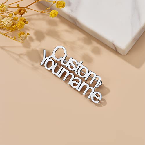 Custom4U Personalized Layered 2 Name Brooch Pins Stainless Steel Lapel Pin Customized With Double Names #TOP7