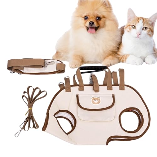 小型犬用キャリー - 犬用スリングキャリーバッグ - 猫用ショルダーストラップ付きスリング 通気性キャリングバッグ 防水ポーチ 子犬 猫 キャンプ 散歩 ハイキング アウトドア