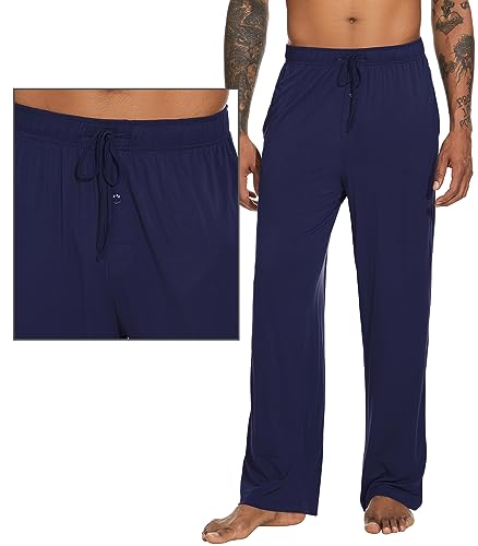 WiWi Mens Pajama Pants Soft Lounge Bottoms Sweatpants Button Fly Sleep Pjs Pant with Pockets Viscose from Bamboo S-XXL4